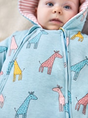 JoJo Maman Bébé Duck Egg Giraffe Print Pramsuit - Image 2 of 5