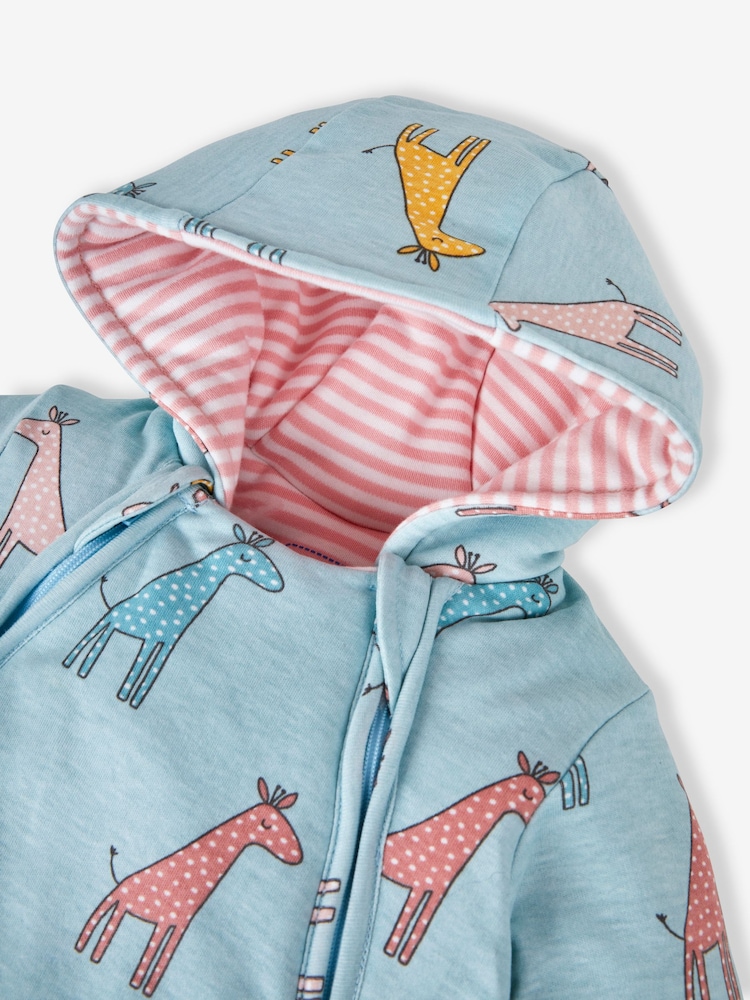 JoJo Maman Bébé Duck Egg Giraffe Print Pramsuit - Image 5 of 5
