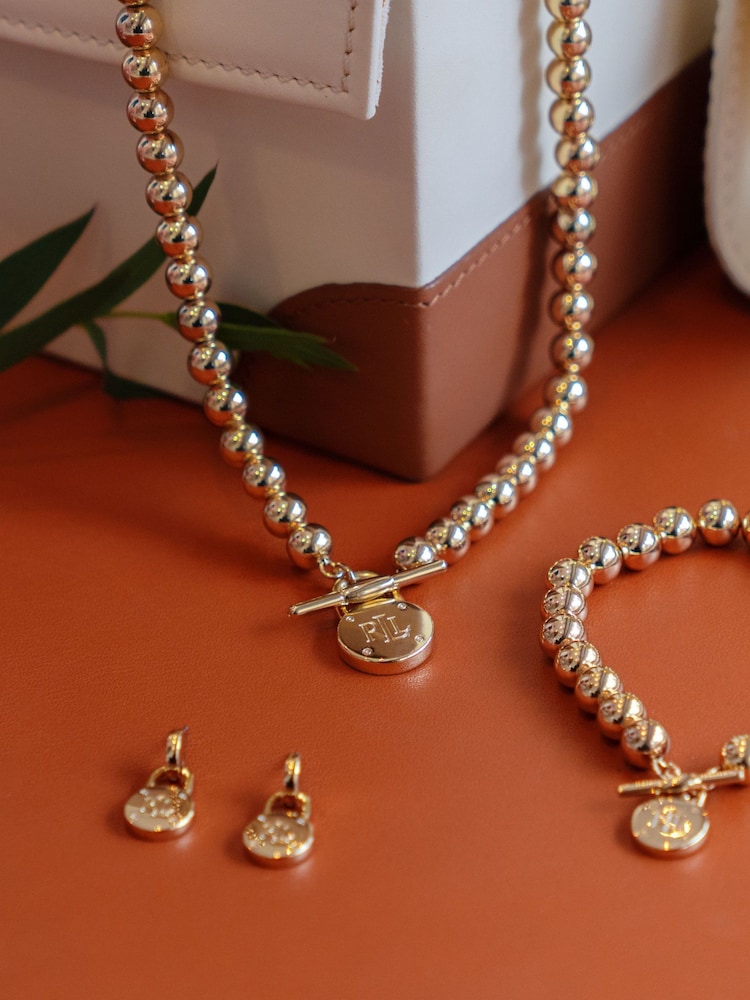 Lauren by Ralph Lauren® Gold Tone Logo Padlock Earrings - Image 2 of 4