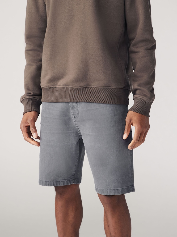 siva - Barvane kratke hlače iz denima - Slika 1 iz 8 siva - Barvane kratke hlače iz denima - Slika 1 iz 8