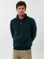 Saltwell Green Cotton Rich Quarter Zip Fleece - Image 1 of 5