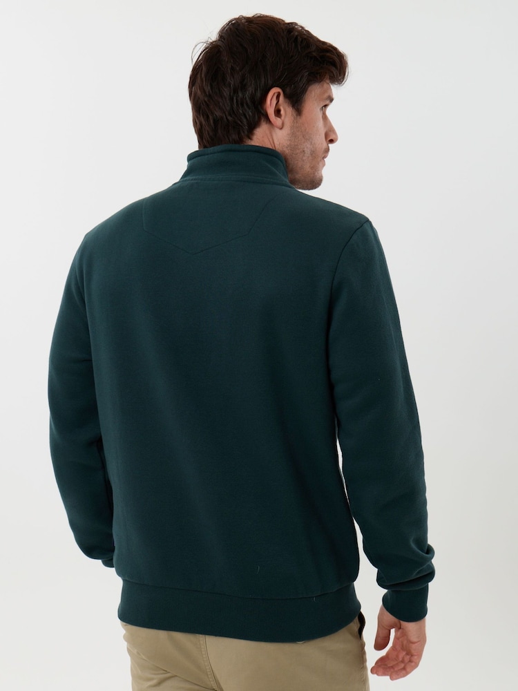 Saltwell Green Cotton Rich Quarter Zip Fleece - Image 2 of 5 Saltwell Green Cotton Rich Quarter Zip Fleece - Image 2 of 5