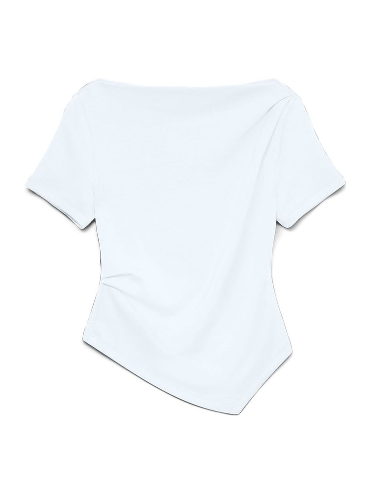 VERO MODA White Short Sleeve Cinched Waist Boat Neck Top - Image 5 of 5 VERO MODA White Short Sleeve Cinched Waist Boat Neck Top - Image 5 of 5