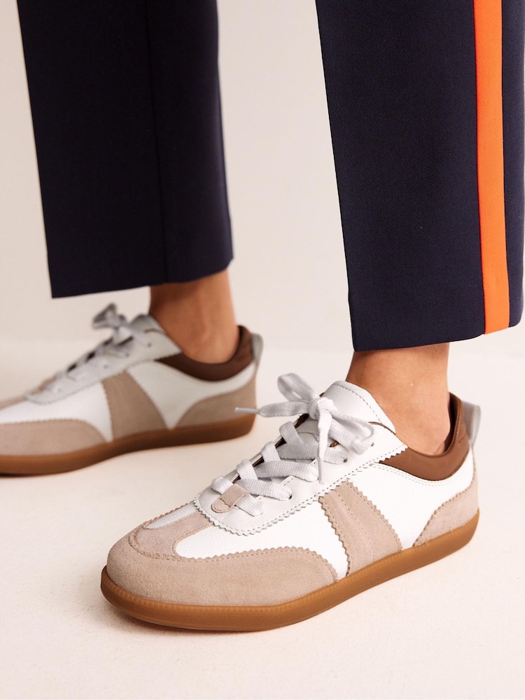 Boden White Erin Retro Tennis Trainers - Image 1 of 4 Boden White Erin Retro Tennis Trainers - Image 1 of 4