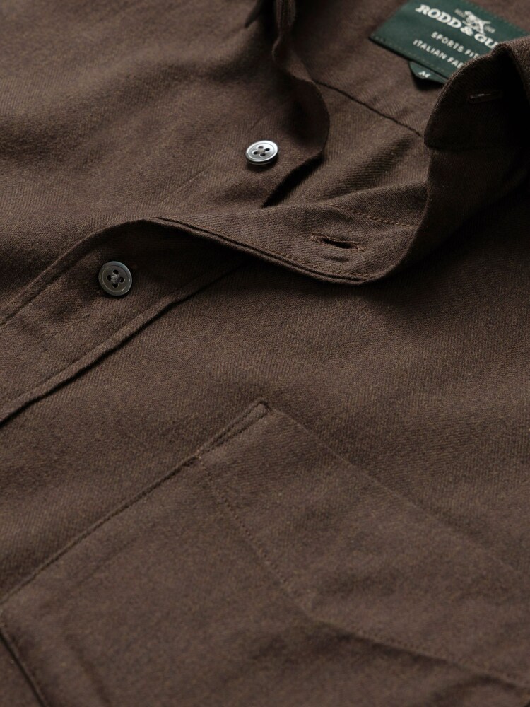 Rodd & Gunn Chocolate Brown Barrhill Sports Shirt - Image 6 of 6 Rodd & Gunn Chocolate Brown Barrhill Sports Shirt - Image 6 of 6