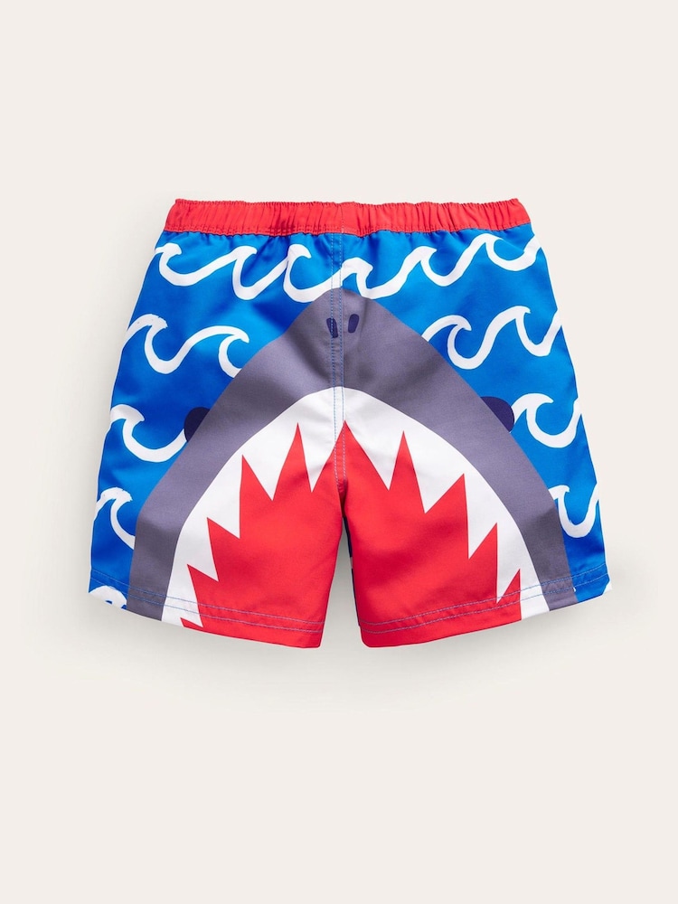 Boden Blue Shark Swim Shorts - Image 1 of 3 Boden Blue Shark Swim Shorts - Image 1 of 3