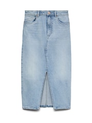VERO MODA Blue High Waisted Denim Midi Skirt - Image 5 of 6