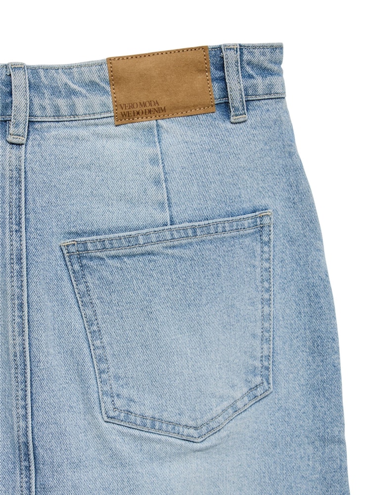 VERO MODA Blue High Waisted Denim Midi Skirt - Image 6 of 6