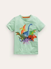 Boden Green Riso Printed 100% Cotton T-Shirt - Image 1 of 3