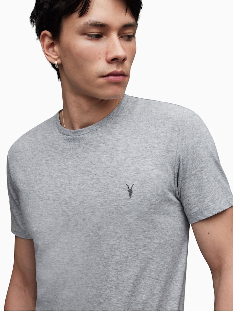 AllSaints Grey Tonic Crew 100% Cotton T-Shirts 3 Pack - Image 7 of 7