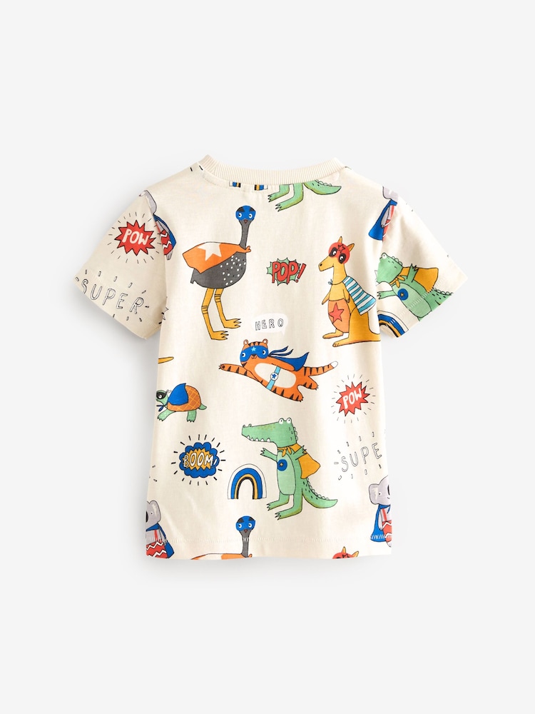 Yellow/Green 100% Cotton Short Sleeve Character T-Shirts 3 Pack (3mths-7yrs) - Image 2 of 4 Yellow/Green 100% Cotton Short Sleeve Character T-Shirts 3 Pack (3mths-7yrs) - Image 2 of 4