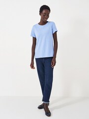 أزرق Sky - Crew Clothing Perfect Slub 100% Cotton T-Shirt - صورة 1 من 5