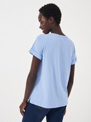 أزرق Sky - Crew Clothing Perfect Slub 100% Cotton T-Shirt - صورة 2 من 5