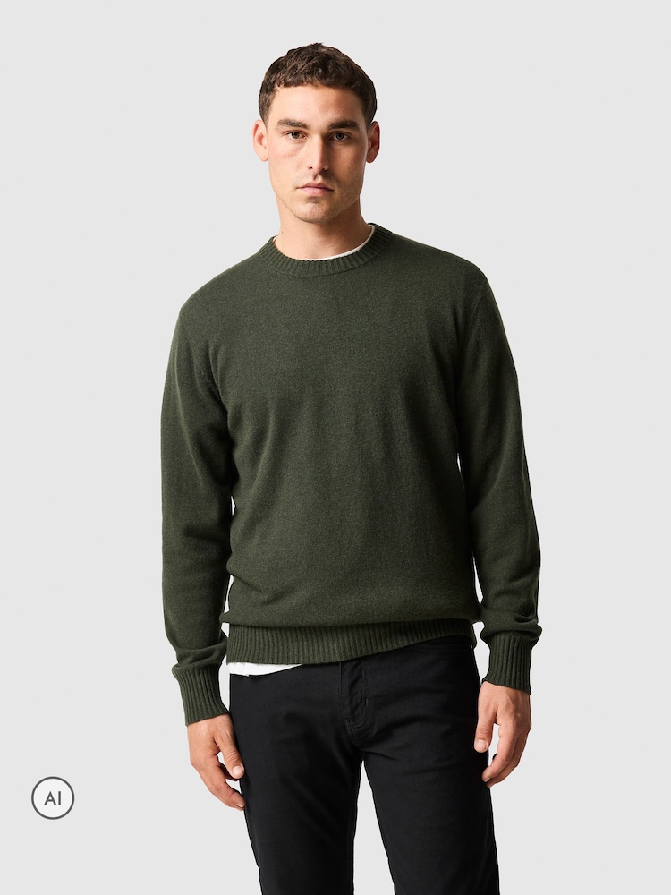 Rodd & Gunn Olive Green Stewart Island Knit Jumper - Image 1 of 6