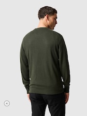 Rodd & Gunn Olive Green Stewart Island Knit Jumper - Image 3 of 6
