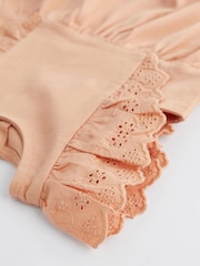 Pink/Cream Broderie Baby 100% Cotton Rompers 3 Pack - Image 8 of 11