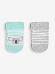 JoJo Maman Bébé Green Koala 2-Pack Baby Socks - Image 1 of 1