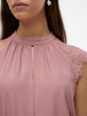 VERO MODA Purple Sleeveless Lace Trim Top - Image 4 of 5