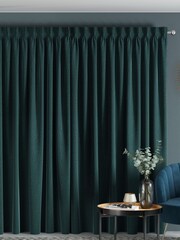 Dark Teal Green Chenille Made to Measure Curtains - Image 2 of 9