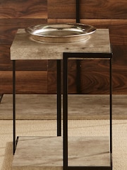 Pacific Black Concrete Effect MDF & Iron Side Table - Image 1 of 5