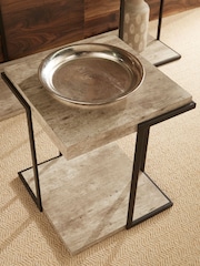 Pacific Black Concrete Effect MDF & Iron Side Table - Image 2 of 5