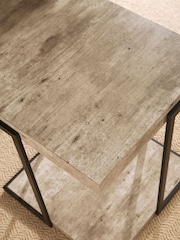 Pacific Black Concrete Effect MDF & Iron Side Table - Image 3 of 5