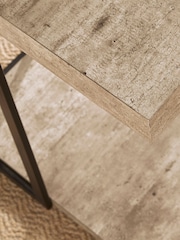 Pacific Black Concrete Effect MDF & Iron Side Table - Image 4 of 5