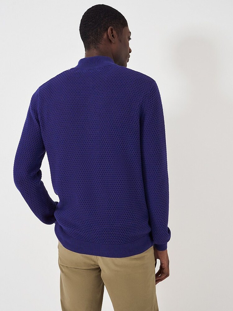 Crew Clothing Waffle Sitch Half Zip Knit Jumper - Image 1 of 4