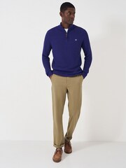Crew Clothing Waffle Sitch Half Zip Knit Jumper - Image 2 of 4