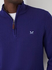 Crew Clothing Waffle Sitch Half Zip Knit Jumper - Image 3 of 4
