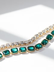 Mood Gold Crystal Emerald Cut Short Necklace - Pack of 2 - Image 2 of 2