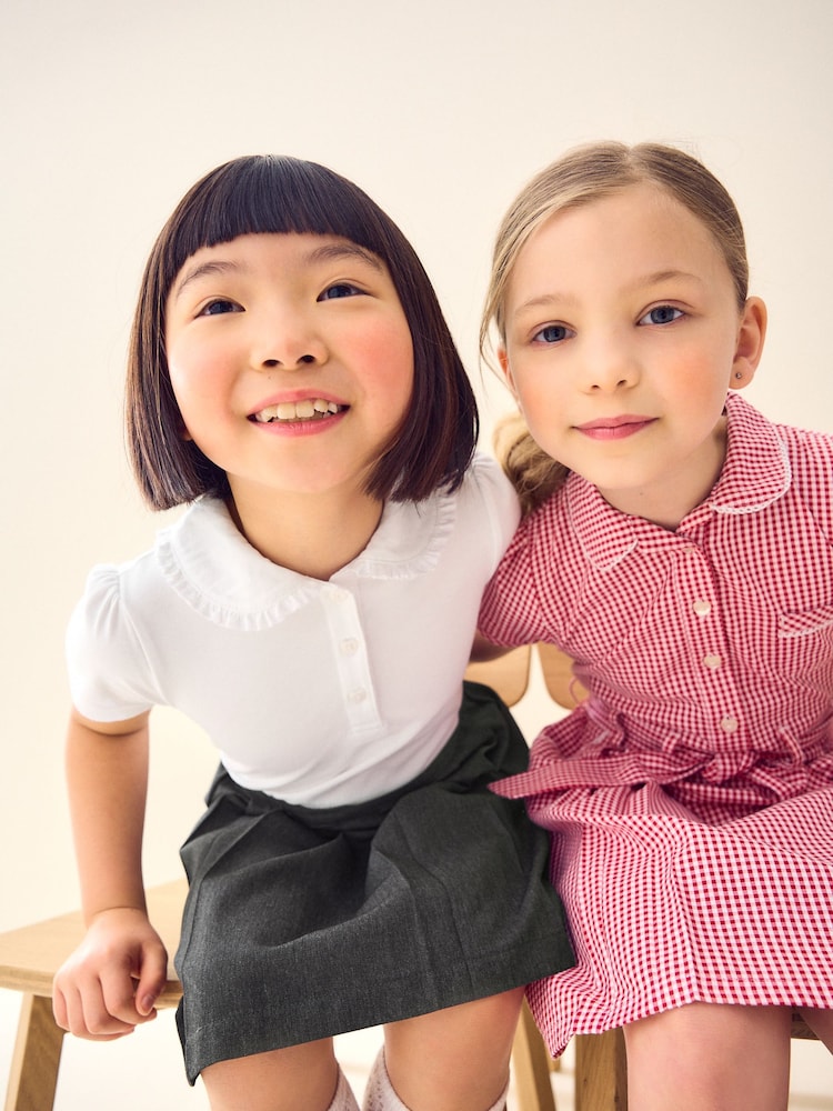 Grey 2-In-1 Short Sleeve School Pinafore Dress (3-14yrs) - Image 5 of 8