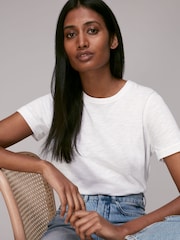 Whistles White Basic Emily 100% Cotton T-Shirt - Image 1 of 5