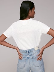Whistles White Basic Emily 100% Cotton T-Shirt - Image 2 of 5