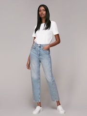Whistles White Basic Emily 100% Cotton T-Shirt - Image 3 of 5