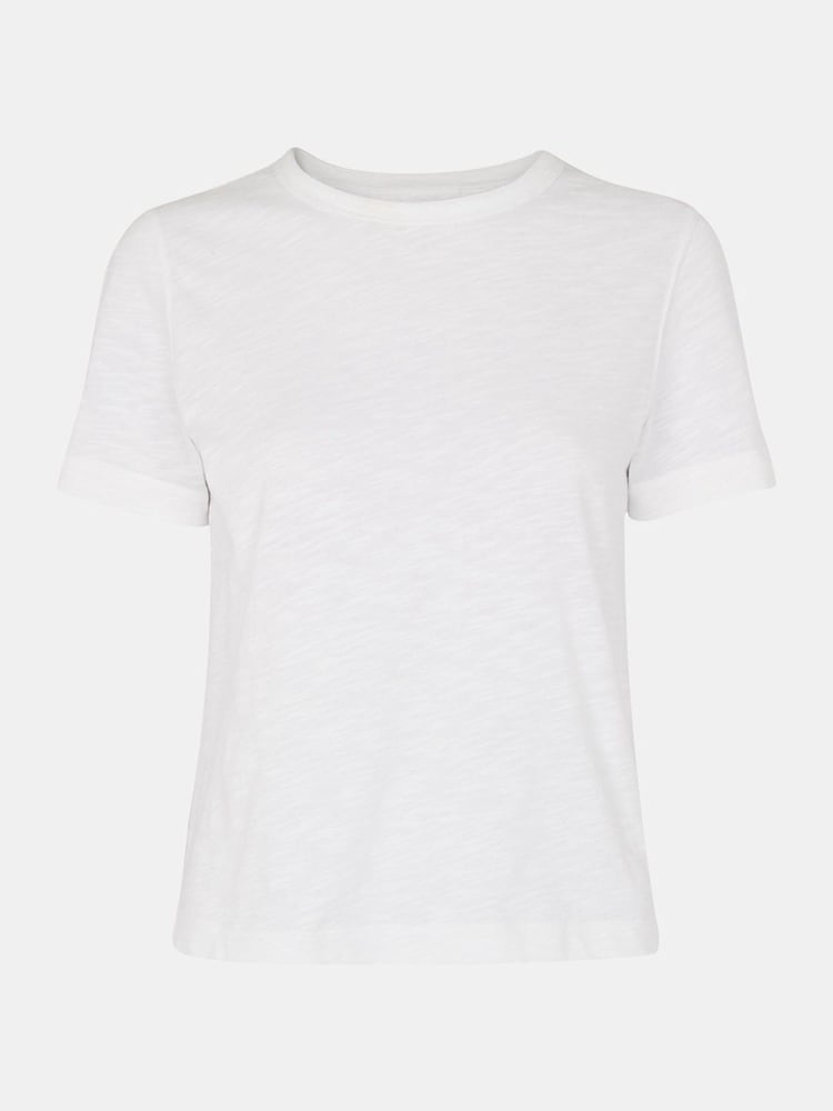 Whistles White Basic Emily 100% Cotton T-Shirt - Image 5 of 5