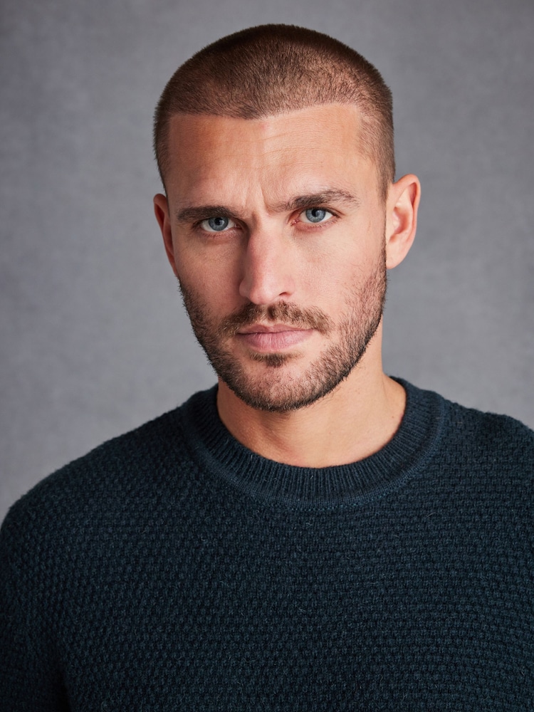 Green Regular Signature Lambswool Textured Crew Jumper - Image 1 of 10