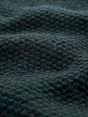 Green Regular Signature Lambswool Textured Crew Jumper - Image 10 of 10