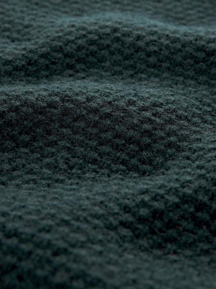 Green Regular Signature Lambswool Textured Crew Jumper - Image 10 of 10