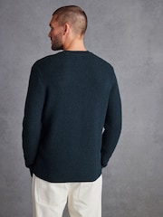Green Regular Signature Lambswool Textured Crew Jumper - Image 4 of 10