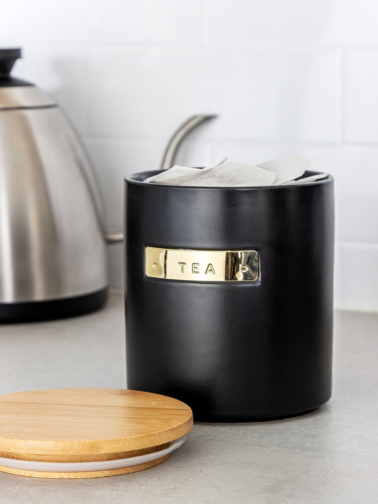 Masterclass Black Matt Black Ceramic Tea Storage Jar - Image 2 of 6 Masterclass Black Matt Black Ceramic Tea Storage Jar - Image 2 of 6