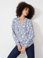 Crew Clothing Frill Neck Floral Blouse - Image 1 of 6