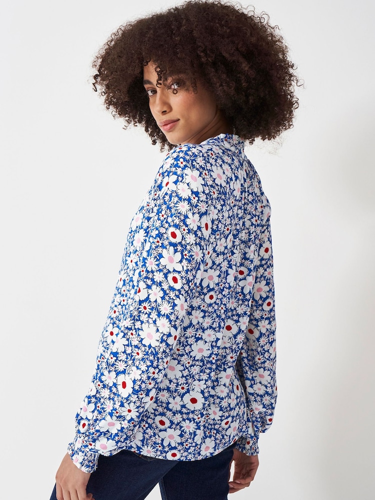 Crew Clothing Frill Neck Floral Blouse - Image 2 of 6