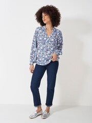 Crew Clothing Frill Neck Floral Blouse - Image 3 of 6