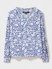 Crew Clothing Frill Neck Floral Blouse - Image 6 of 6