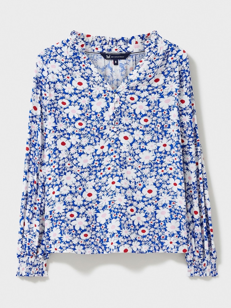 Crew Clothing Frill Neck Floral Blouse - Image 6 of 6
