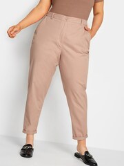 Yours Curve Pink Full Length Chino Trousers - Image 1 of 2