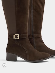 Evans Suede Buckle Knee High Heeled Boots - 4의 이미지 4
