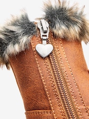 Tan Brown Standard Fit (F) Thinsulate™ Warm Lined Thermal Tall Zip Boots - Image 4 of 4