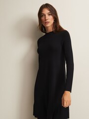 Phase Eight Black Fine Knit Vickie Mini Dress - Image 1 of 6
